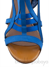 Blue Satin Strappy Gladiator Heels