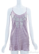 Lilac Polka Dot Satin Chemise