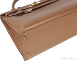 Vintage Kelly 35 Gold Courchevel Sellier GHW