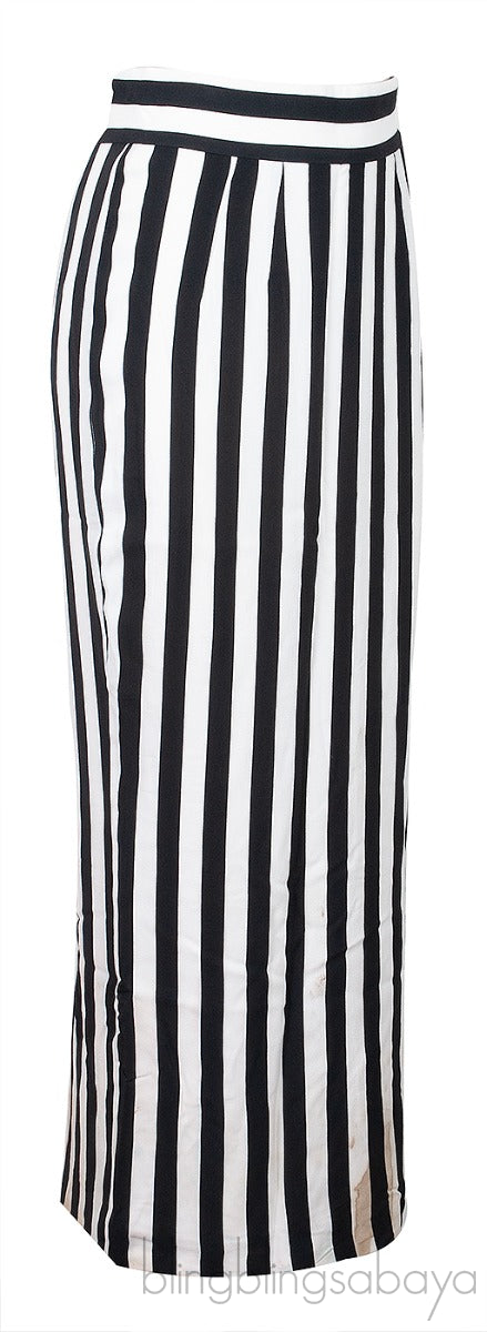 Striped Print Maxi Skirt