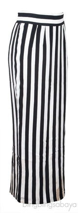 Striped Print Maxi Skirt