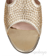 Gucci Gold Fedra Crystal Embellished Heels