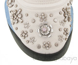 White Crystal Embellished Sneakers