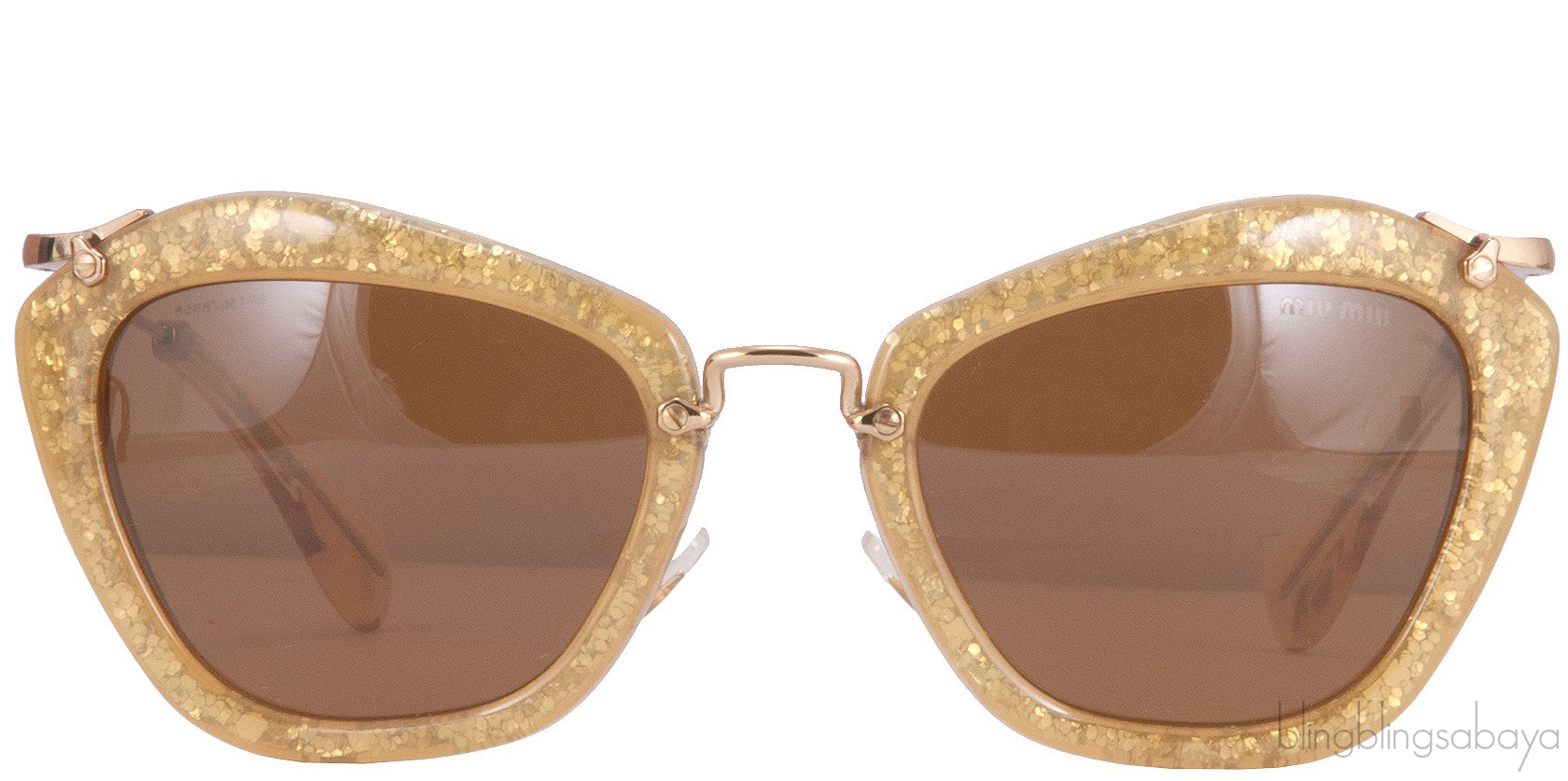 Gold Acetate Glitter Sunglasses