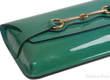 Gucci Bright Bit Green Patent Clutch