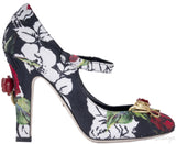 Embellished Floral Brocade Pump