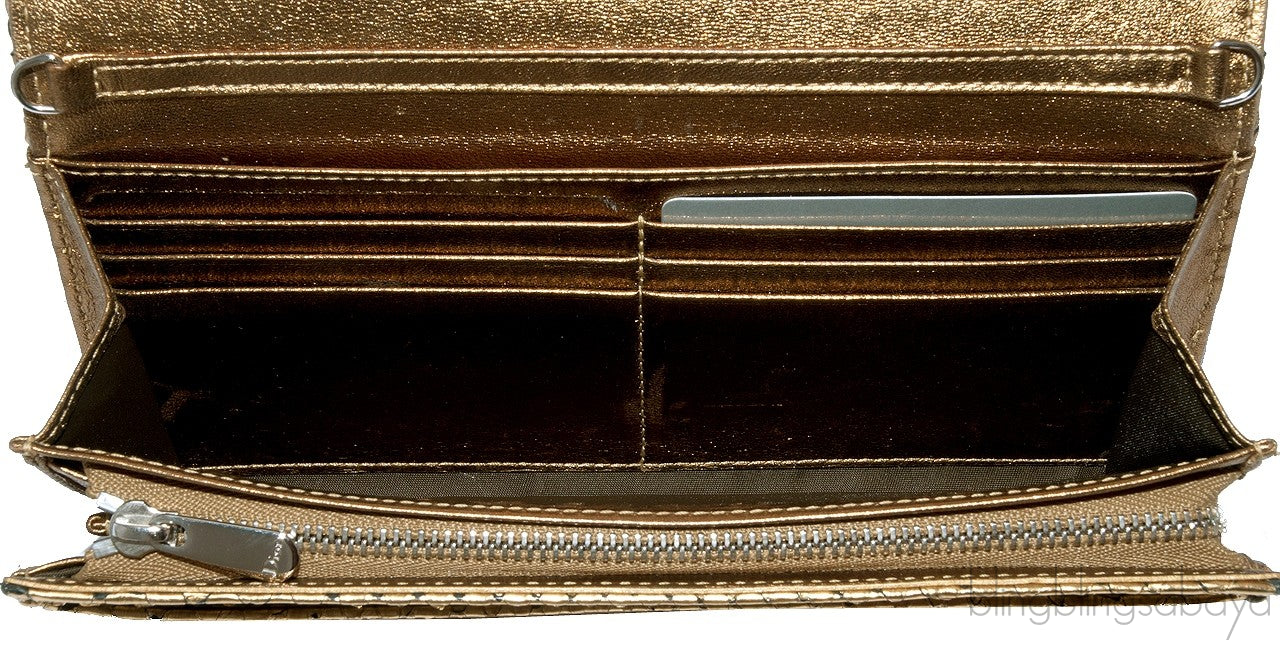 Gold Snakeskin Wallet on Chain