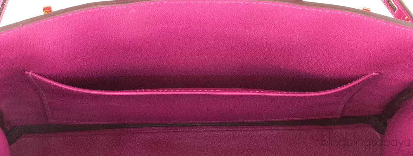 Birkin 25 Rose Sheherazade Crocodile