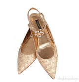 Dolce & Gabbana Metallic Gold Pointed Toe Flat Shoes