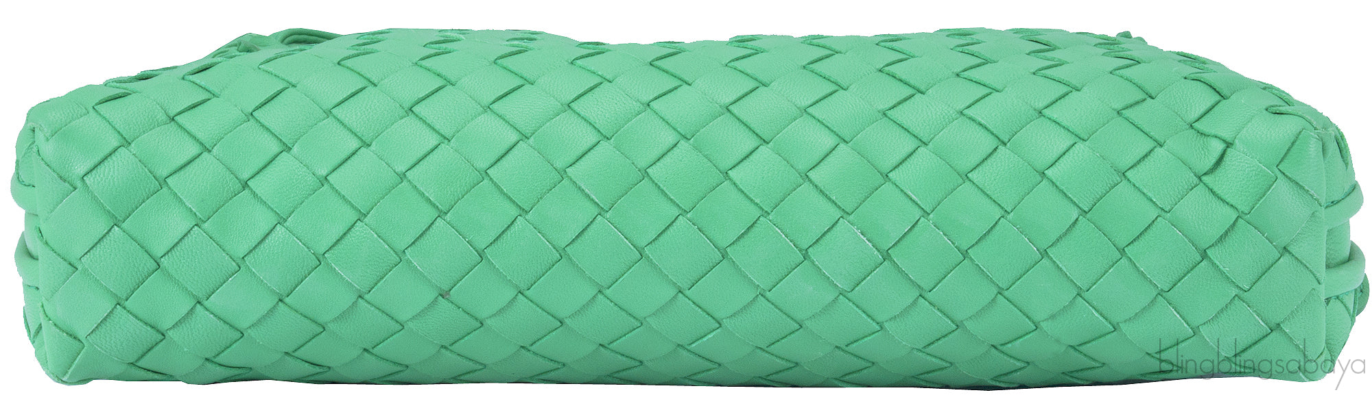 Green Intrecciatio Clutch Crossbody Bag