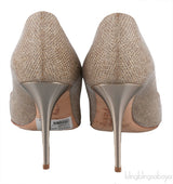 Mamey Gold Glitter Embellished Pumps