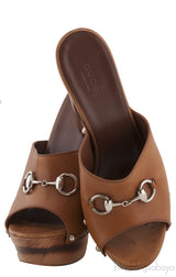 Brown Horsebit Mule