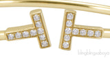T Wire Gold Diamond Bracelet