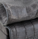 Crocodile Grey Frame Top Handbag
