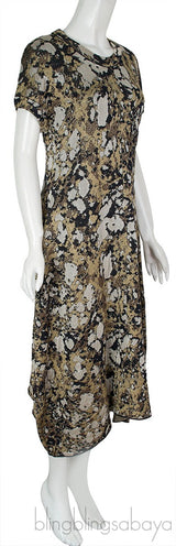 Abstract Print Metallic Multicolor Dress