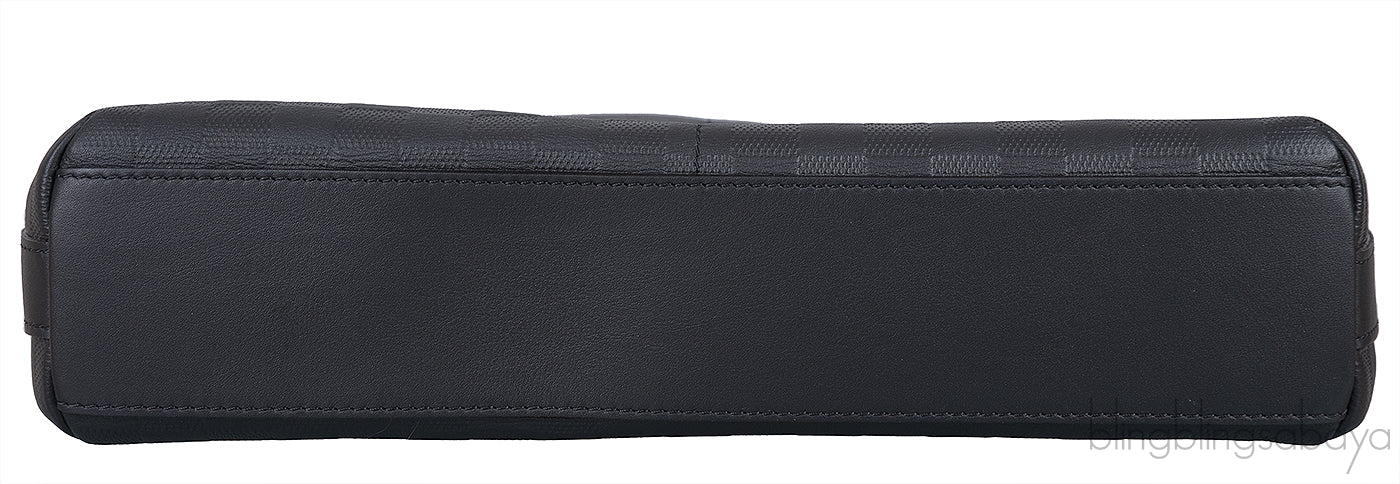 Black Infiniti Leather Calypso Messenger Bag MM