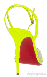 PVC Crystal Neon Green Slingback Heels