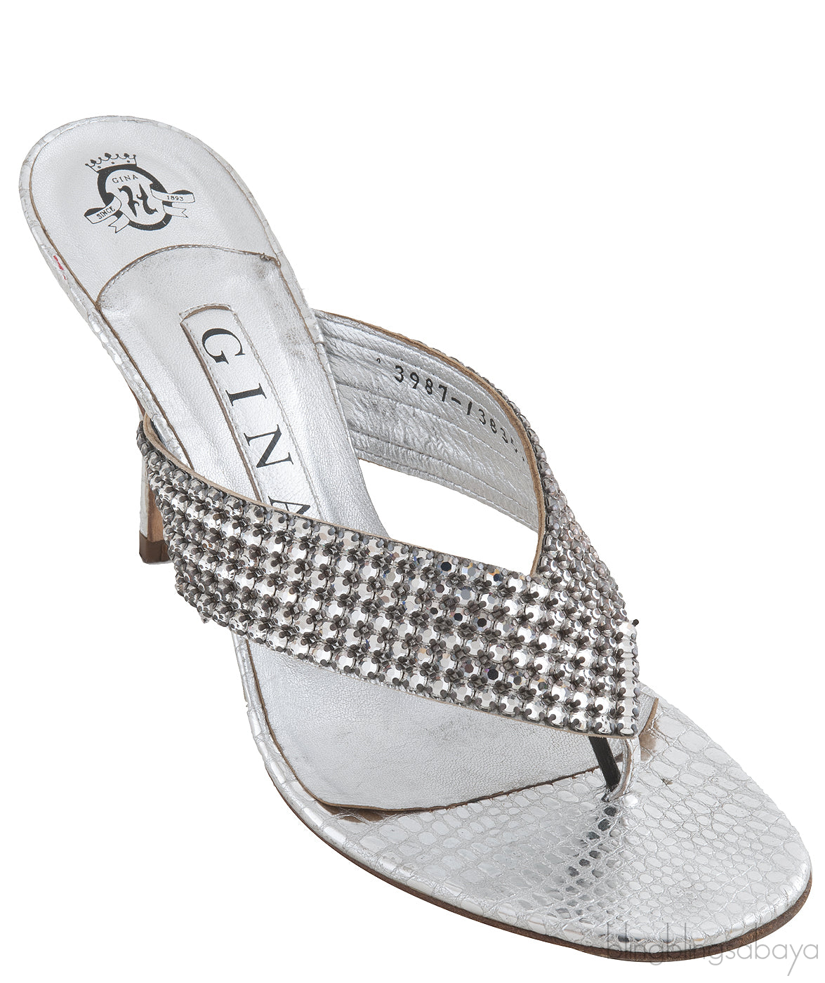Silver T-strap Sandals
