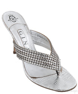 Silver T-strap Sandals