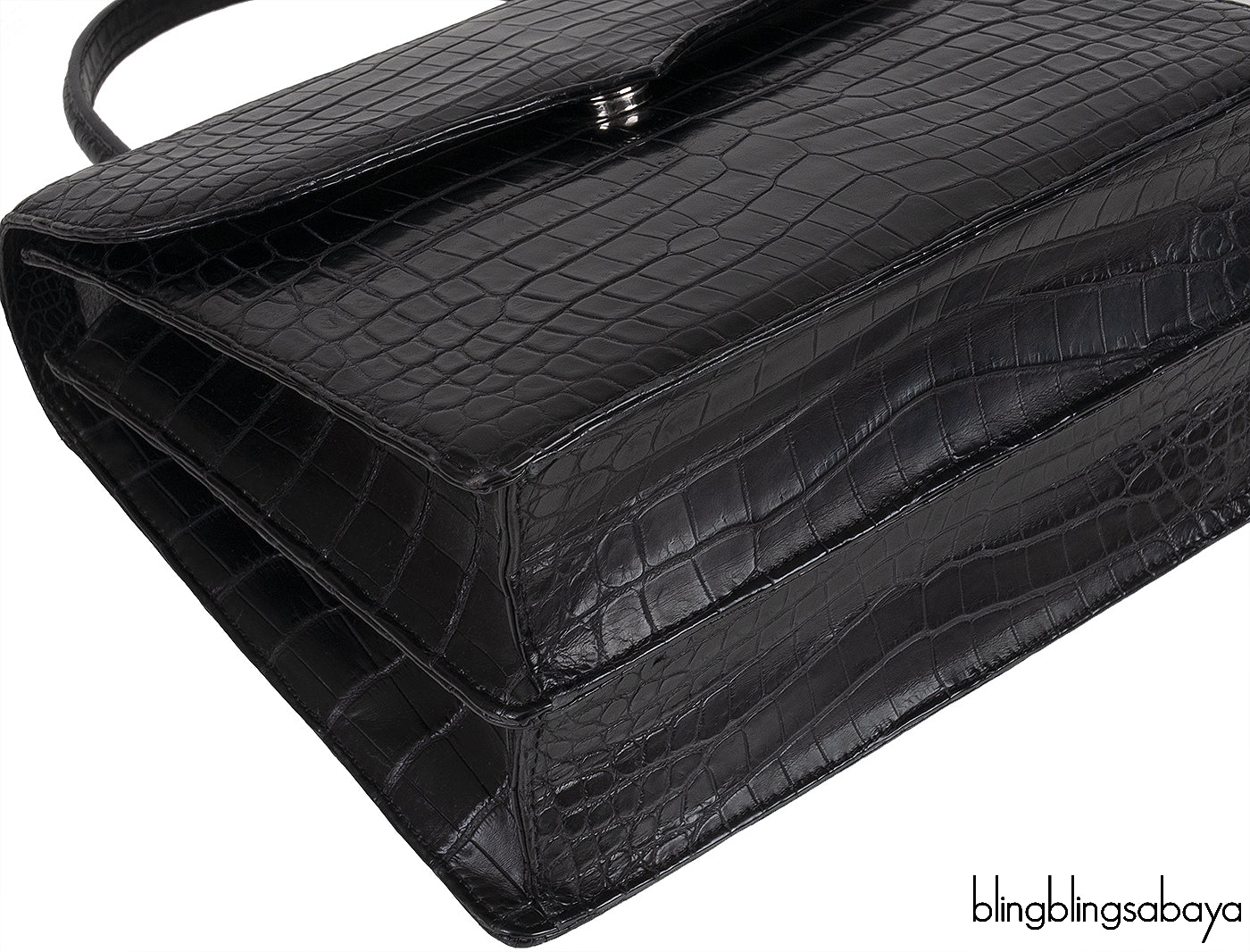 Maxime Black Crocodile Bag