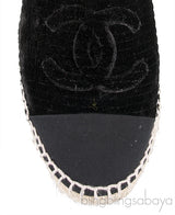 Chanel Velvet CC Cap Toe Espadrille