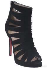 Black Suede Cut-out Leather Pump
