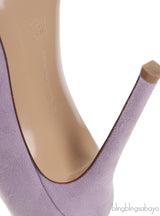 Lilac Suede Pointed Toe Heels