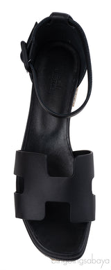 Hermes Black Elda Espadrille in Calfskin