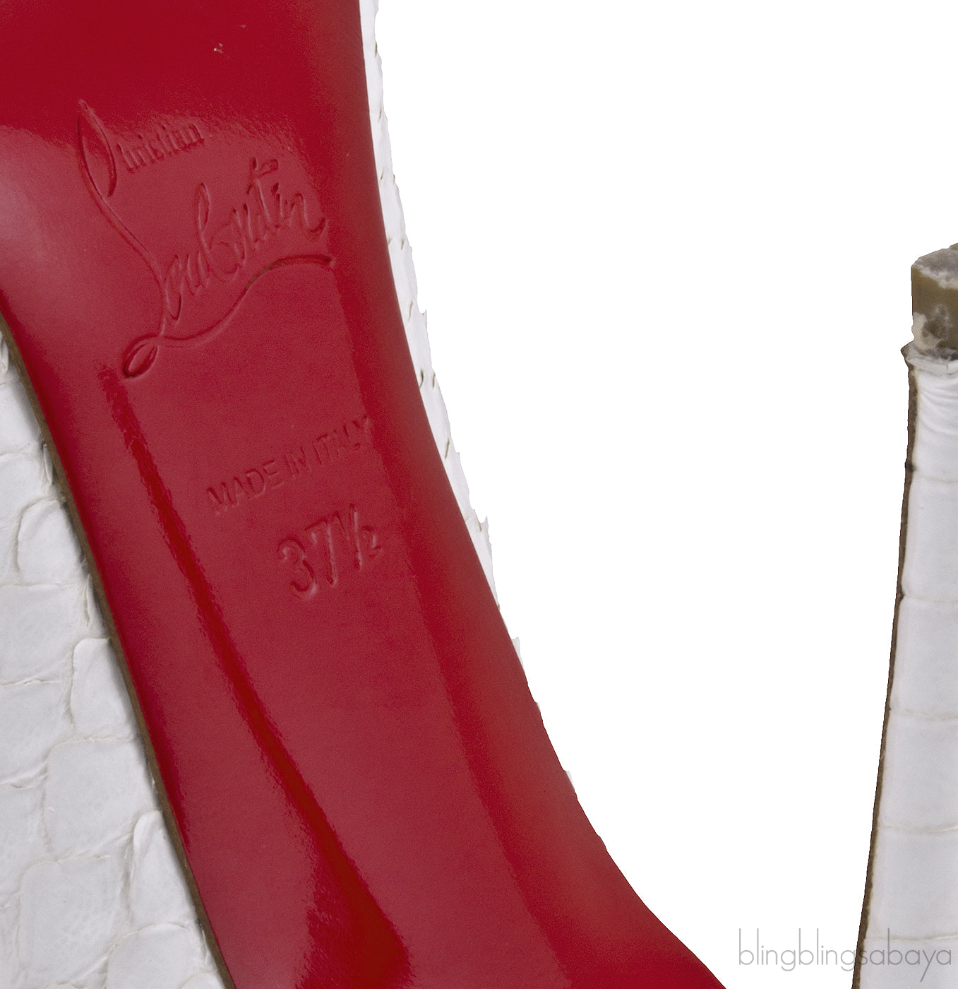 White Pigalle Python Point-Toe Heels