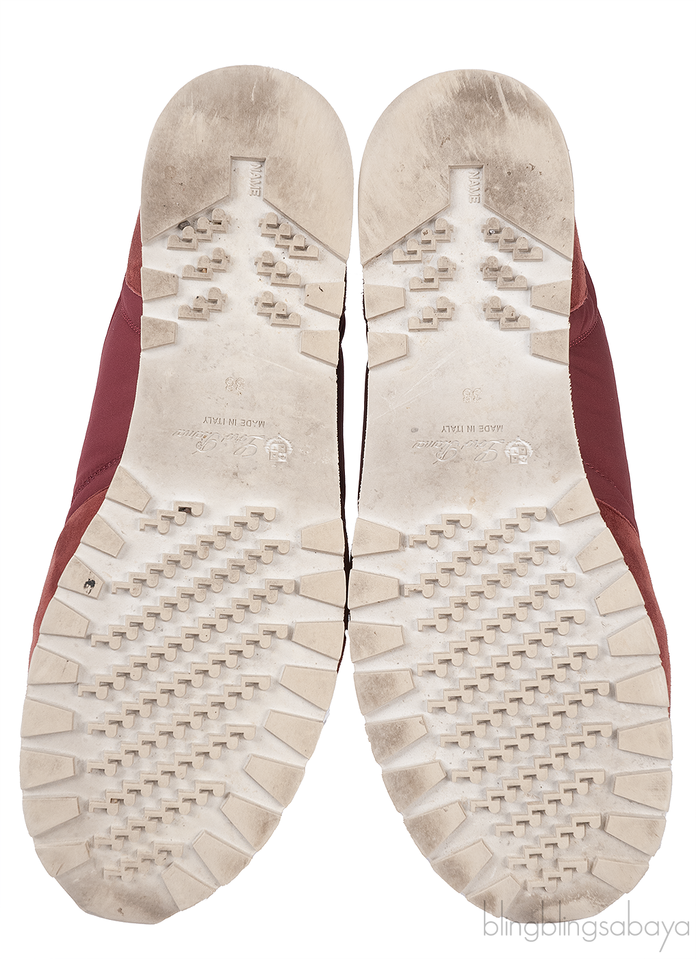 Loro Piana Maroon Nylon and Brown Suede Sneakers