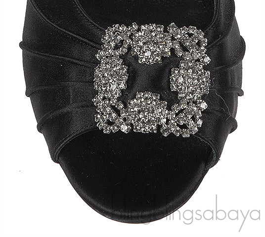 Manolo Blahnik Cassia Black Peep Slingback Pump