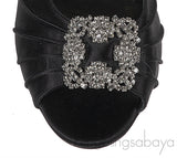 Manolo Blahnik Cassia Black Peep Slingback Pump
