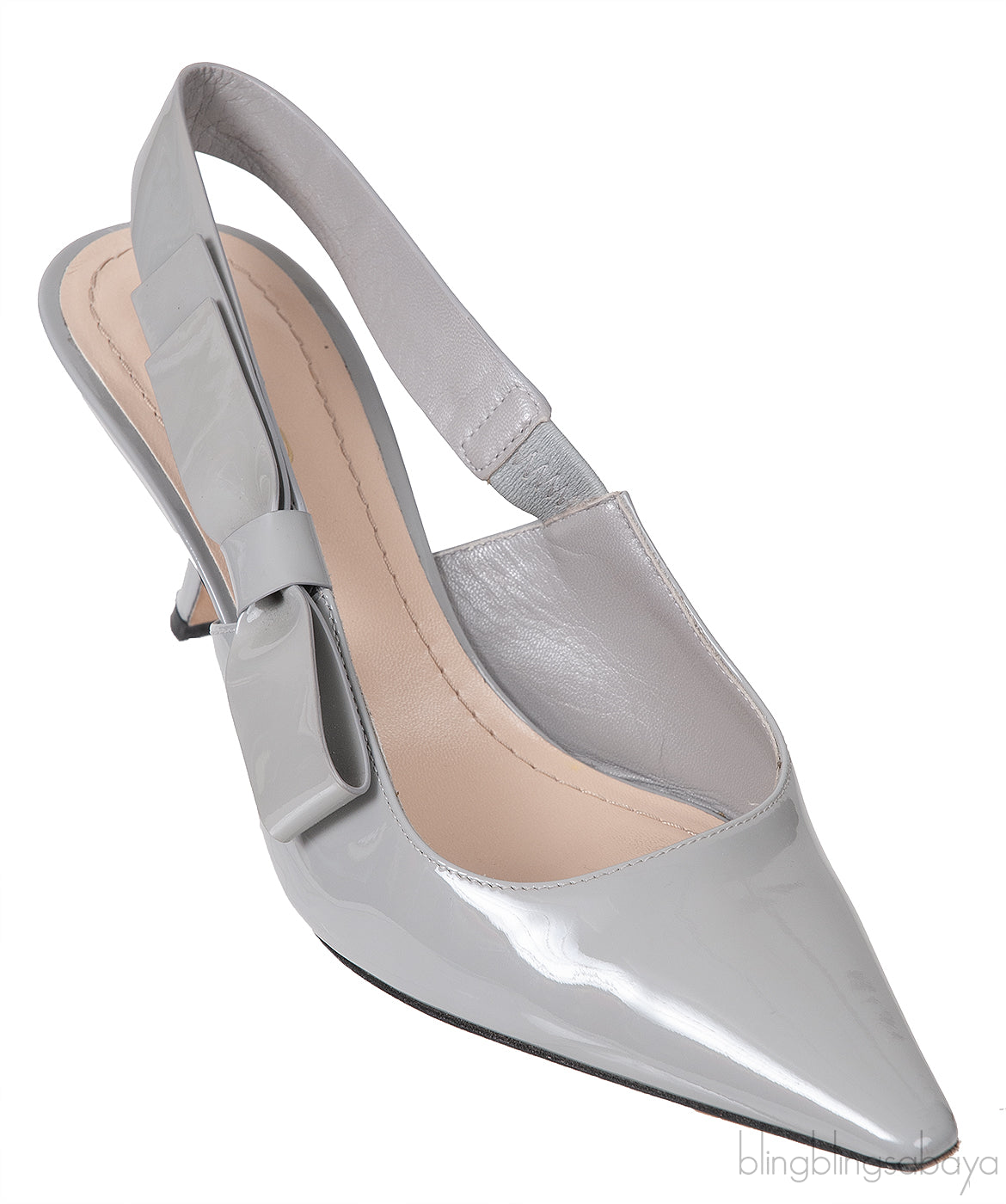 Christian Dior Grey Patent J\'Adior Slingback Heels