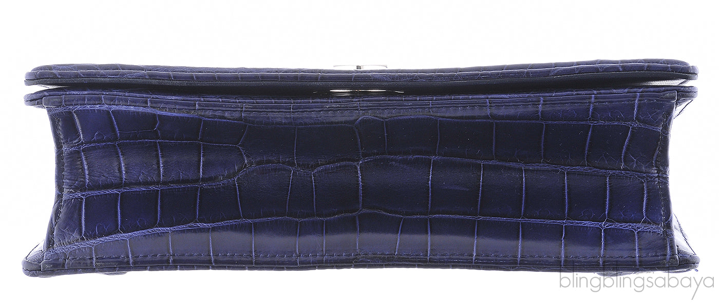 Diorama Crocodile Blue Flap Bag