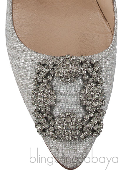 Hangisi Silver Glitter Heels
