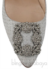 Hangisi Silver Glitter Heels