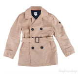 Brown Cotton Kids Trench Coat