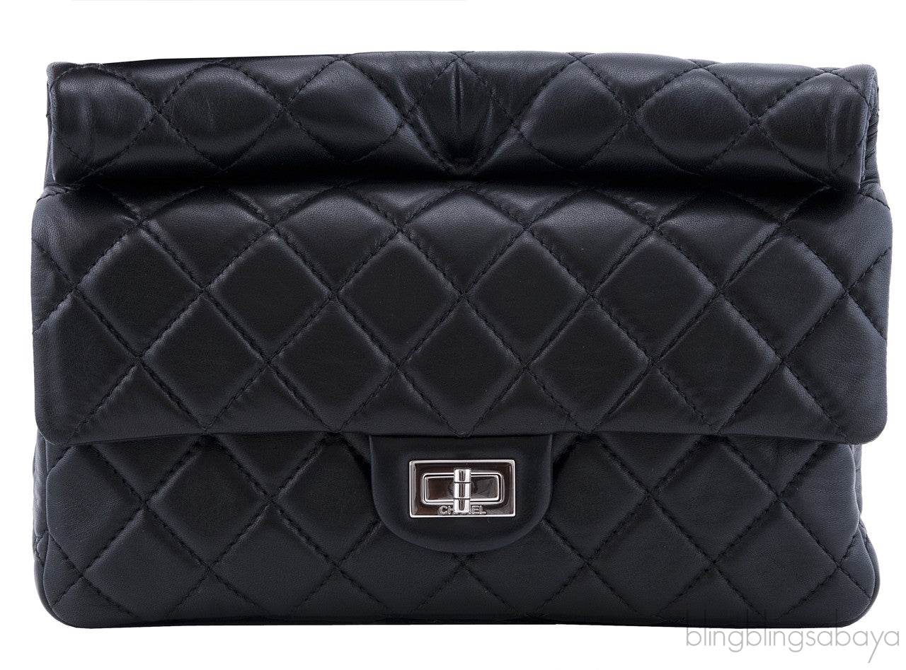 2.55 Runway Black Lambskin Clutch