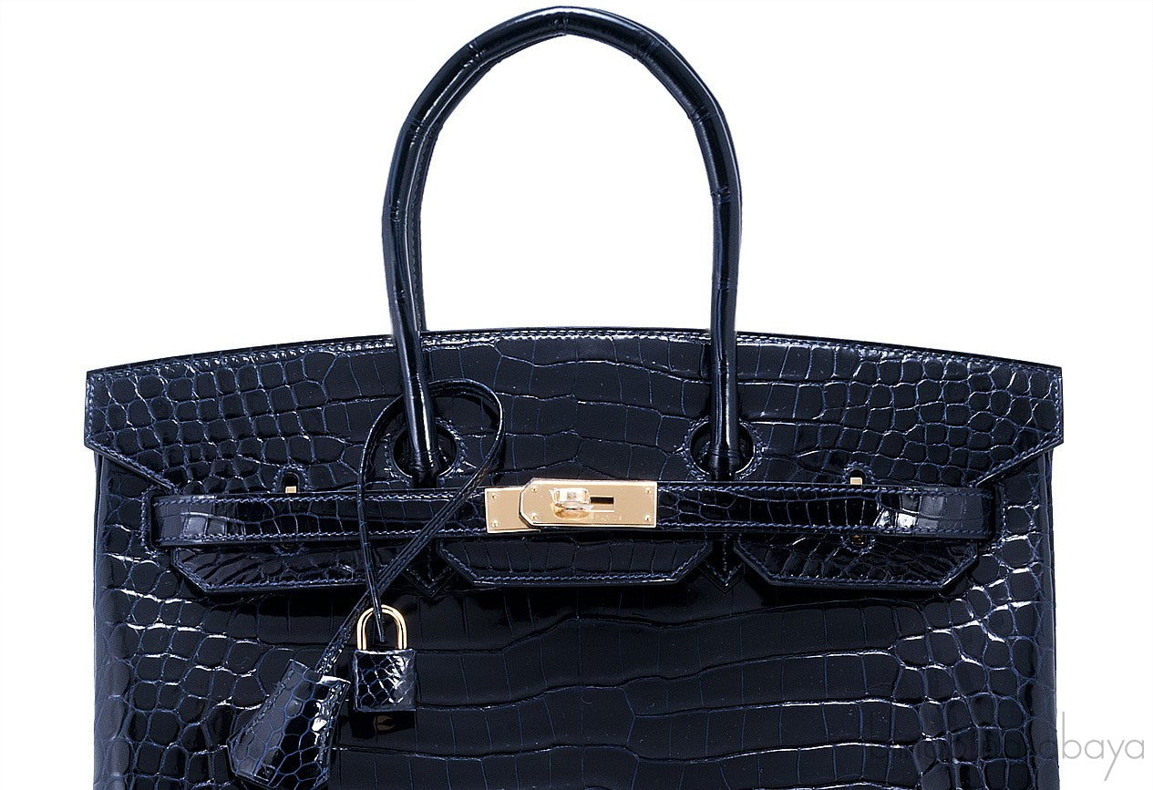 Birkin 35 Blue Marin Croco