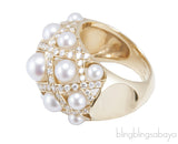 Pearl Diamond Matelasse Ring