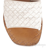 Bottega Veneta Off-white Leather Intrecciato Flat Slides