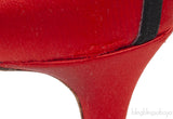 Sarah Jessica Parker Red Satin Crystal Embellished Heels