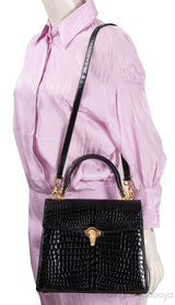Kwanpen Black Signature Crocodile Bag GHW