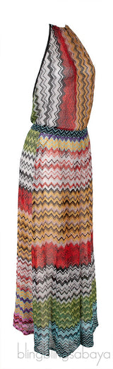 Halter Neck  Multicolor Sheer Jumpsuit