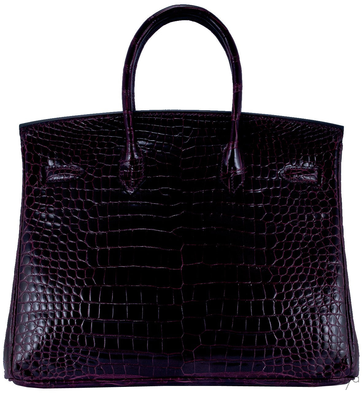 Birkin 35 Patent Prune Crocodile