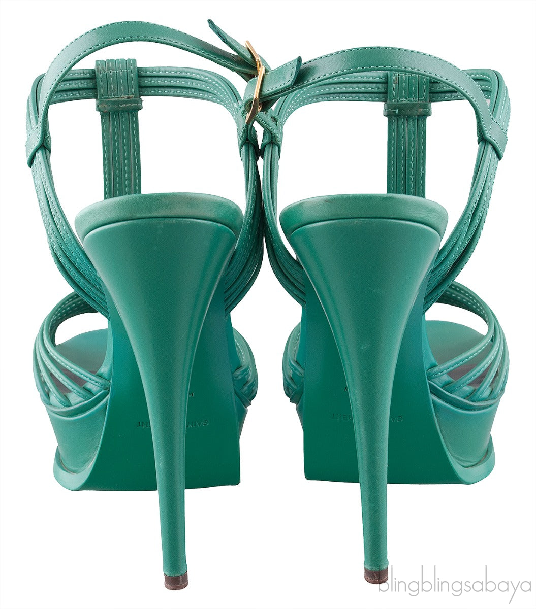 Green Strappy Slingback Sandals