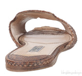 Brown Python Open Toe Slide Sandals 38