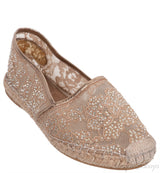 Lace Rhinestone Embellished Espadrille