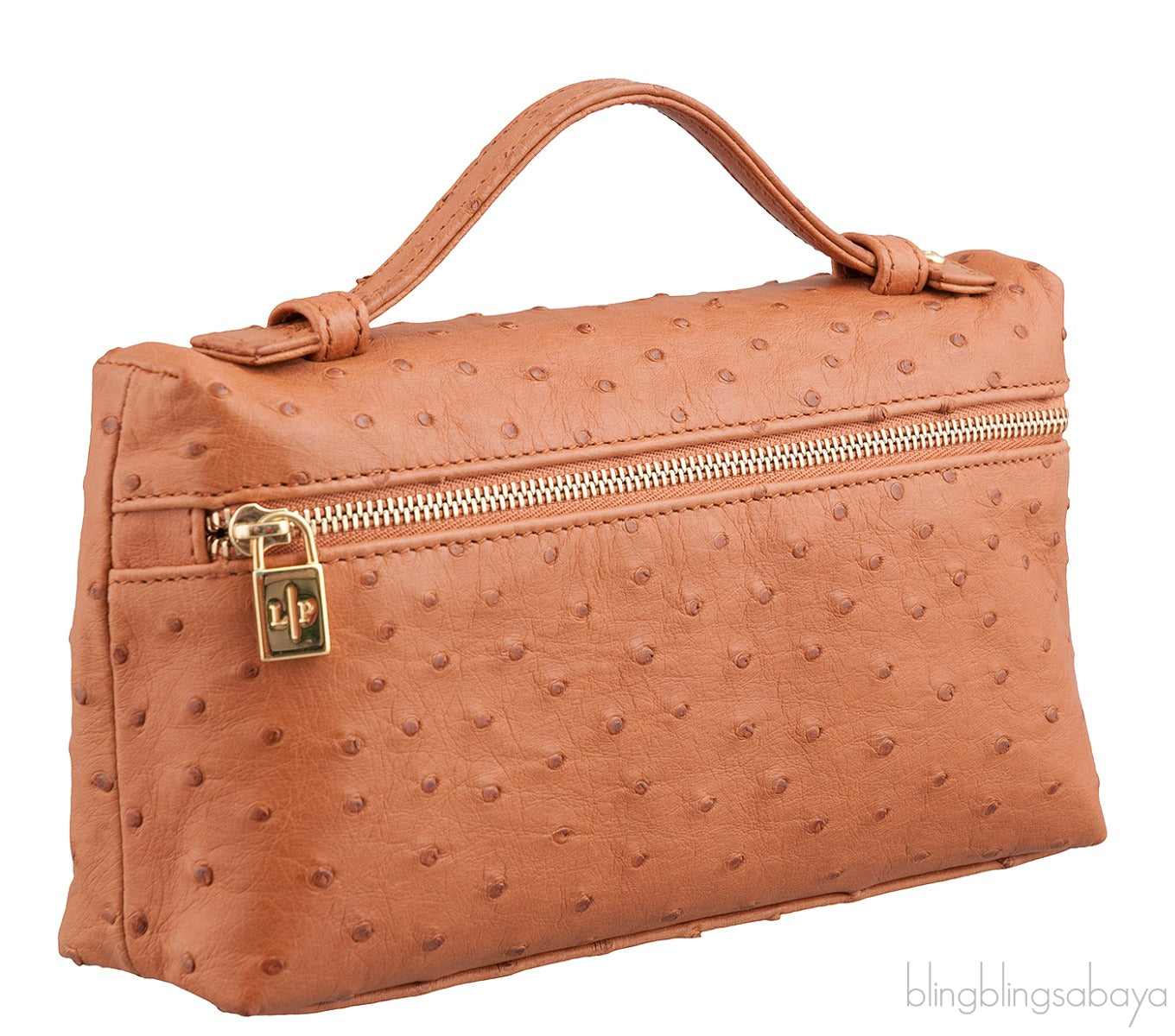 L19 Brown Ostrich Pouch