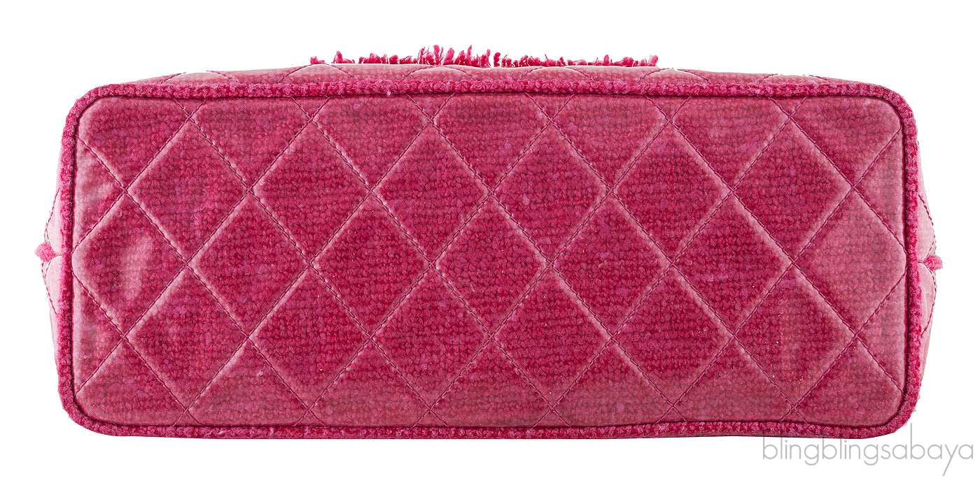 Quilted Pink Tweed PVC Tote